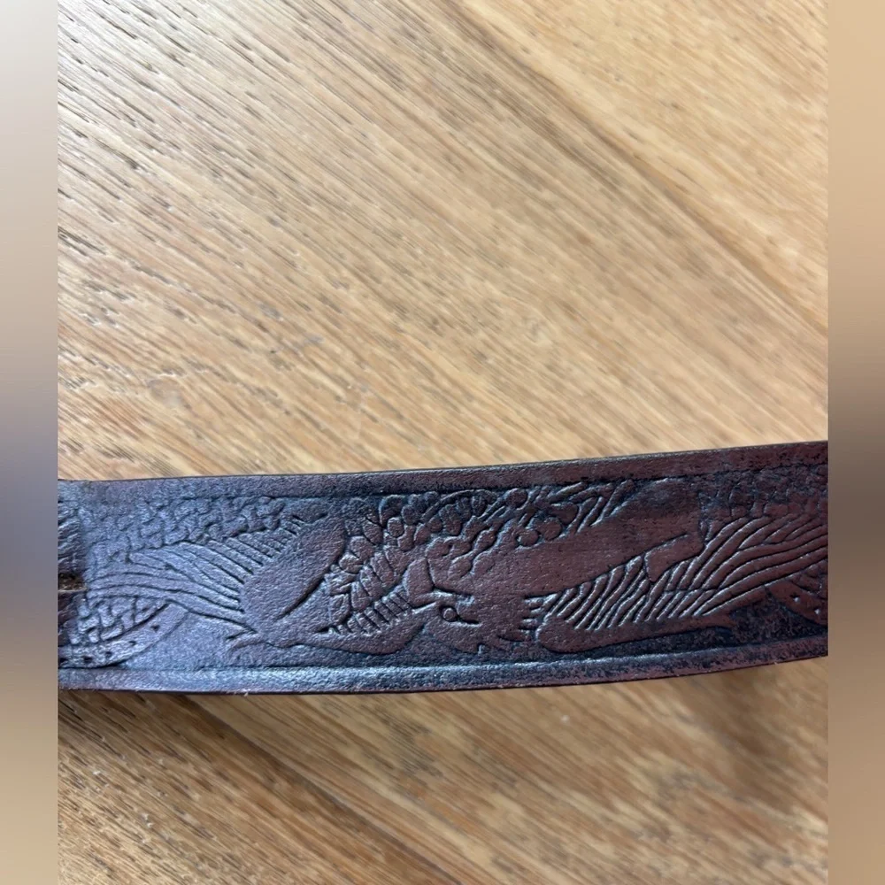 Vintage wrangler genuine leather belth mens 40